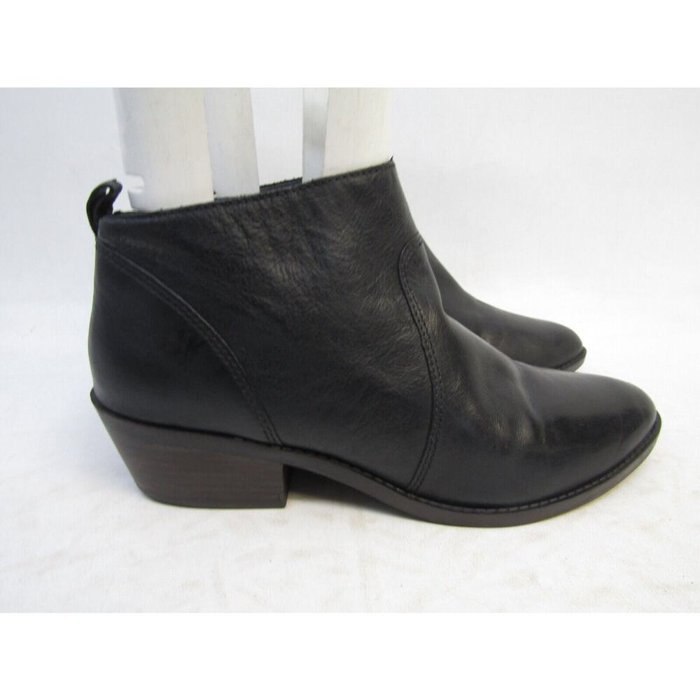 Lucky Brand Womens Size 9 M Black Leather Zip Ankle Fashion Boots Bootie - Picture 3 of 10